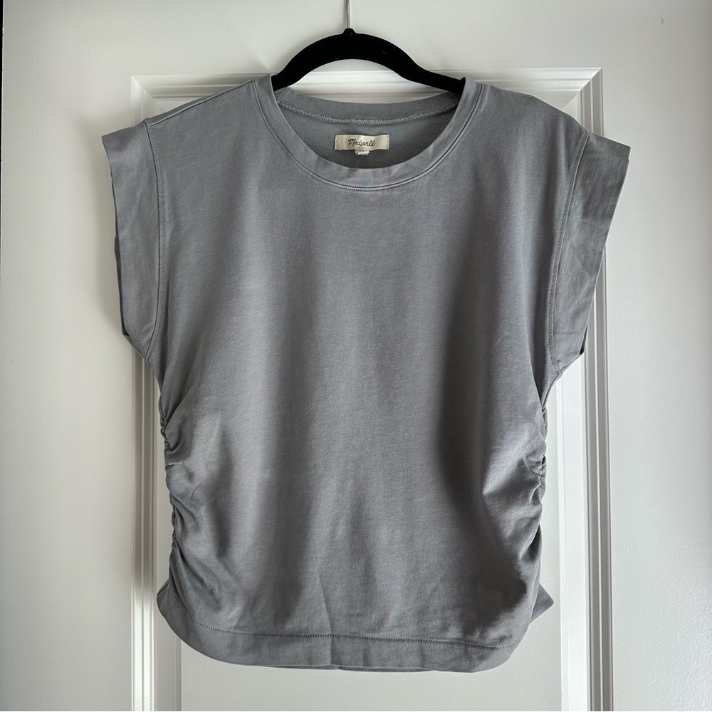 Madewell Side-Cinch Gray Muscle Tee size Small